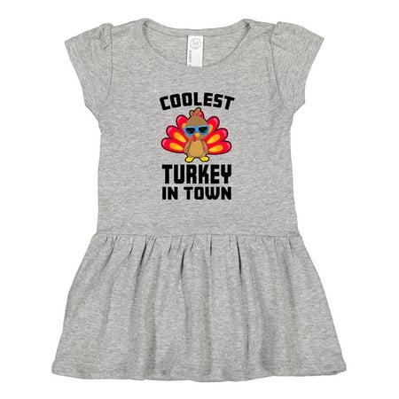 

Inktastic Thanksgiving Coolest Turkey in Town Gift Toddler Girl Dress