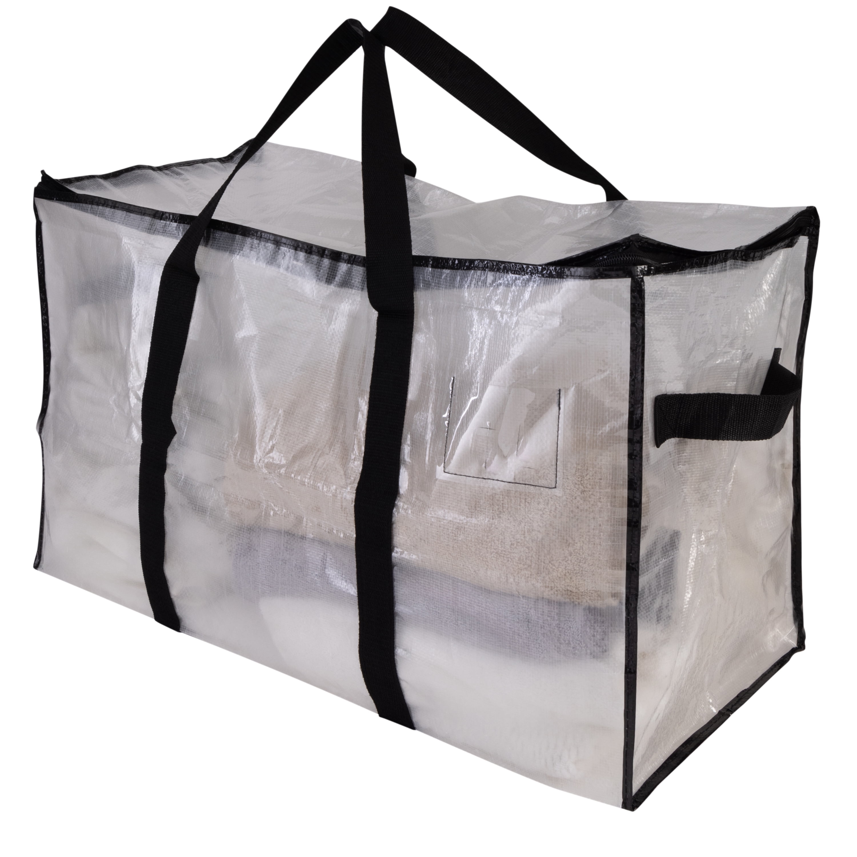 Organize It All 2 Pack Foldable Heavy Duty Storage Bags in Clear