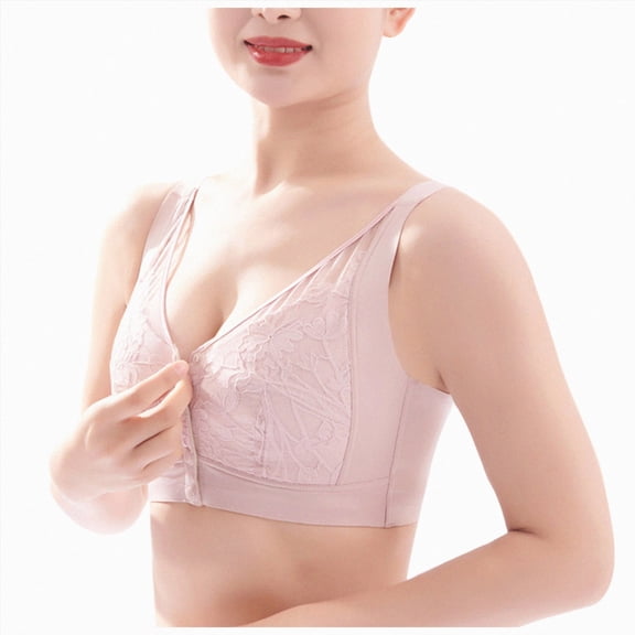 NIEWTR Bra for Senior Front Closure Breathable Bras Luxysense Front Snap Bra Womans Bras(Pink,3XL)