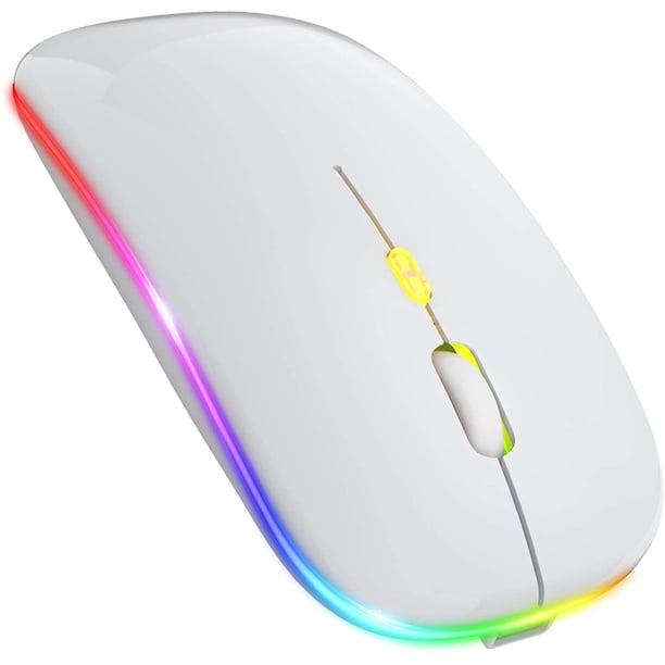 Aktualisierung PC Maus Kabellose, LED Wiederaufladbare Leise Funkmaus Ratón inalámbrico para ordenador portátil, 2,4 G USB M?use mit USB-Empf?nger Typ C Kompatibilit?t mit Computer/PC/Tablet