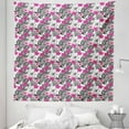 thumbnail image 1 of Tropical Tapestry, Pink White Hibiscus Flowers on Monochromatic Background of Leaves, Fabric Wall Hanging Decor for Bedroom Living Room Dorm, 5 Sizes, Charcoal Grey Magenta, by Ambesonne, 1 of 1