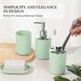 thumbnail image 6 of Set 4 Pcs Green Bathroom Accessories,Cute Bathroom Decor,Plastic Soap Dispenser and Toothbrush Holder Set,Soap Dish and Mouthwash Cup, 6 of 6