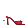 thumbnail image 2 of DREAM PAIRS Women's Square Open Toe Heels With Bow Vintage Slip on Stiletto High Backless Dressy Sandals for Daily Party, 2 of 8