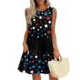 thumbnail image 2 of Women's Lightweight Sundress, Sleeveless Round Neck Summer Casual Dress with Patriotic Design, Perfect for Outdoor Celebrations,Black L, 2 of 5