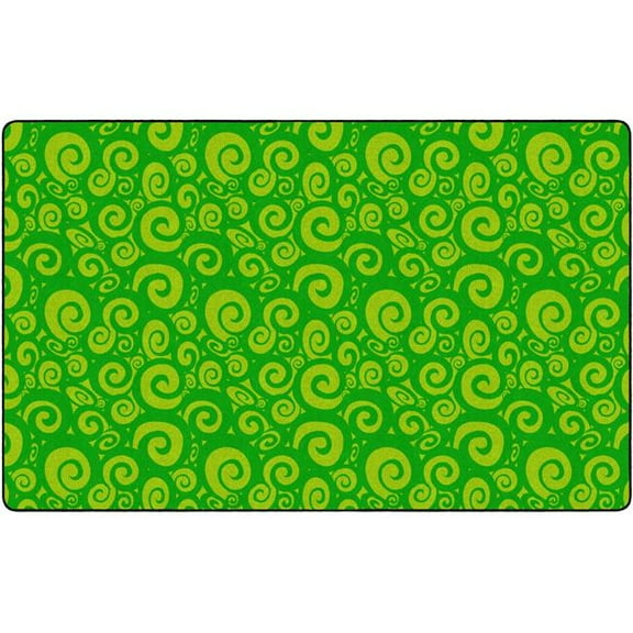 Flagship Carpets FE388-44A 7 ft. 6 x 12 Swirl Tone on Tone Rug, Lime - Rectangle