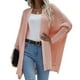 thumbnail image 1 of Qarigey Cárdigan de poliéster para mujer, suéter portátil con estilo, lavable, transpirable, a la moda, para exteriores, suéteres abiertos Abrigos y chamarras Rosado, 1 of 6