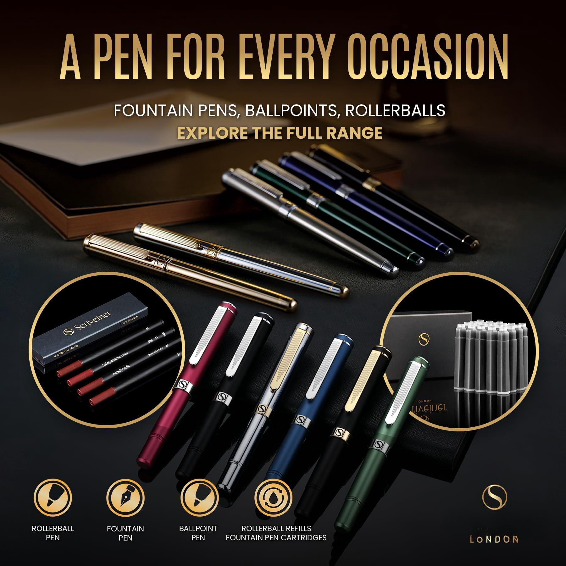 Rollerball Pen - Stunning Luxury  Real Schmidt Ink Refill Roller Ball Gift Set For Men & Women Professional Executive Office Nice Pens