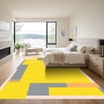thumbnail image 3 of ODIKA 2'x3' Machine Washable Non-Slip Area Rug, Geometric Yellow High Traffic Rug with Pad, Yellow, 1058189, 3 of 8