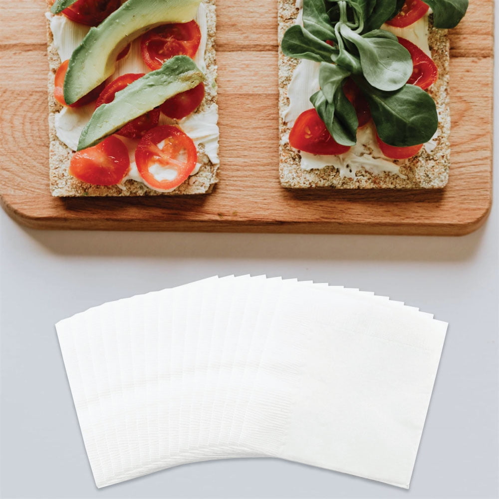 JAM Paper Medium Lunch Napkins, 6 1/2 x 6 1/2, White, 250/Pack