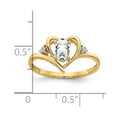 thumbnail image 3 of 14K Yellow Gold Ring Band with Stones (04) April White Topaz Oval Diamond Round, Size 7, 3 of 5