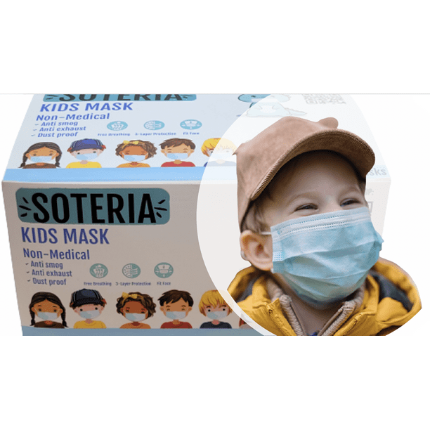 Masque Facial Jetable 3 Épaisseurs pour Enfants 50/boîte