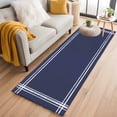 thumbnail image 2 of Dark Blue Runner Rugs 2x6 ft Solid Color Washable Hallway Rugs Non-Slip Floor Mats Absorbent Carpet Bedside Runners for Bedroom Kitchen Bathroom Laundry Room, 2 of 9