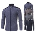 thumbnail image 2 of Suéteres de lana gruesa para hombre, cárdigan de punto de color sólido, nuevos de otoño e invierno, 2 of 5