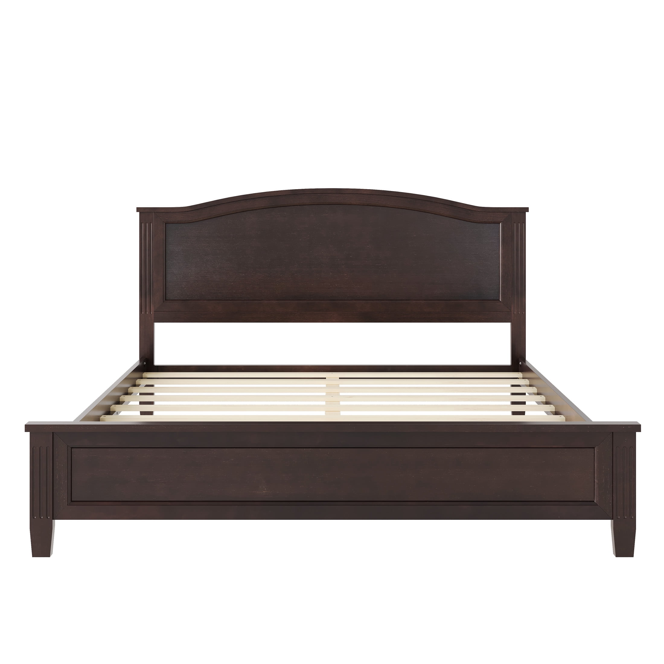 Noble House King Size Platform Bed with Headboard and Slat Support, Wooden Bed Frame, Rustic Farmhouse, Espresso