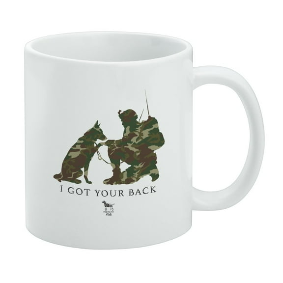 I Got Your Back Soldier and German Shepherd Dog Camo White Mug