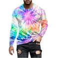 thumbnail image 2 of Awdenio Mens T Shirts Tie Dye Print Graphic T Shirt Long Sleeve Spring T-Shirt Novelty Casual Tee, 2 of 5