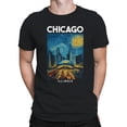 thumbnail image 2 of Chicago Starry Skyline Graphic Men's Black T-Shirt, 2 of 3