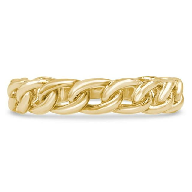Majesty Diamonds MDR210151-3.5 0.75 Chain Cocktail Ring in 14K Yellow Gold - Size 3.5