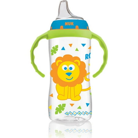 NUK Jungle Designs Large Learner Cup with Handles, 10 Ounce, 1-Pack, Silicone, BPA-Free, Boy (Design May Vary)