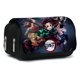 thumbnail image 1 of Estuche de lápices de gran capacidad con cremallera, estuche de lona de doble capa con dibujos de anime, ideal como regalo para niñas, niños y amantes de la pintura., 1 of 6