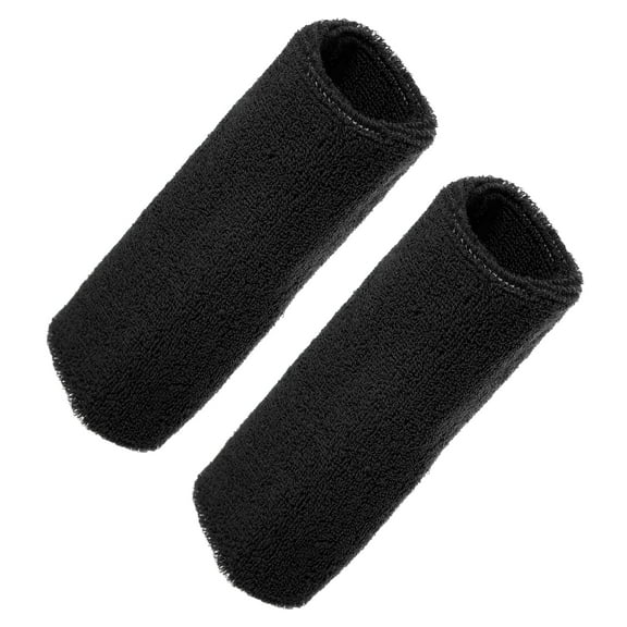 Vocoste 1 Pair Sweat Absorbing Wrist Sweatbands Athletic Cotton Yarn Latex Black 8x15cm