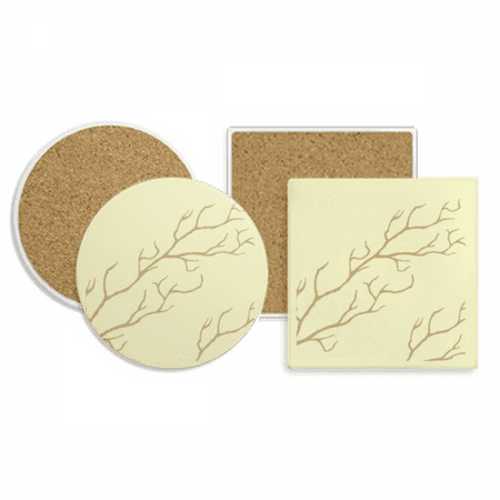 

Branch s Art Pattern Coaster Cup Mug Holder Absorbent Stone Cork Base Set