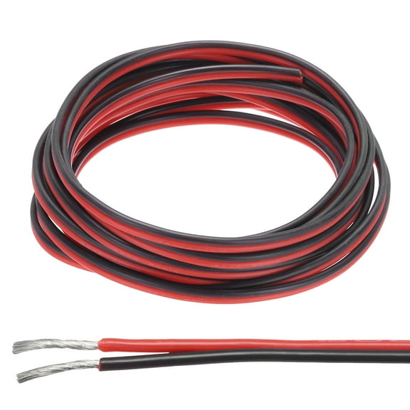 Uxcell 16 Gauge Wire 2 Conductor Electrical Wire 16.4FT Red Black Cable Tinned Copper/Flexible/Silicone