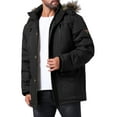 thumbnail image 4 of Abrigo de invierno cálido para hombres INSPIRE CHIC, forrado de felpa, grueso, con capucha, chaqueta L negra, 4 of 6
