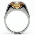 thumbnail image 3 of High polished (no plating) Stainless Steel Ring with AAA Grade CZ in Champagne for Women Champagne Stone Color Style TK622 Size 6, 3 of 4