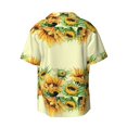 thumbnail image 2 of KLL Sunflowers Print Men's Shirt Short Sleeve Button Down Summer Cuba Beach Shirts- Large, 2 of 7