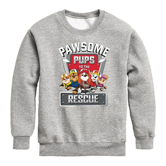 Paw Patrol - Pawsome Pups To The Rescue - Toddler And Youth Crewneck Fleece Sweatshirt