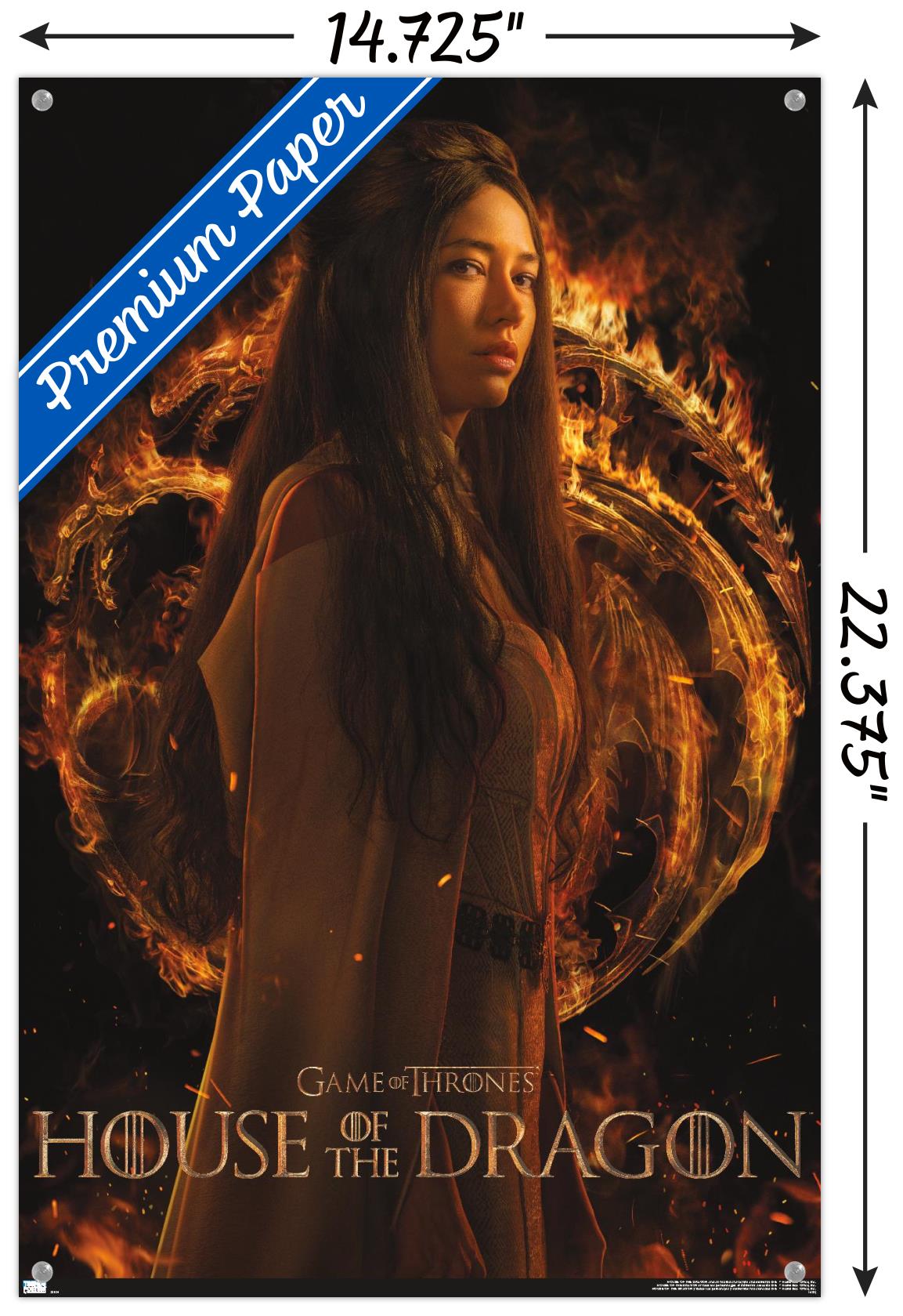 House of the Dragon - Mysaria One Sheet Wall Poster with Push Pins, 14.725" x 22.375"
