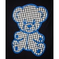 thumbnail image 4 of HEADS OR TAILS Rhinestone Studded Graphic Printed T-Shirt, Slim Fit Crewneck Tee for Men Women, Teddy Bear W/ Blue Outline, Black, Medium, 4 of 8
