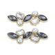 thumbnail image 1 of Accesorios de zapatos de moda con charms para agujetas de 2 piezas, perlas falsas y diamantes de vidrio, tono dorado y negro, 1 of 5