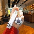 thumbnail image 3 of Soccer Ball Keychain with Wristlet Strap, Creative Sports Pendant Key Ring for Backpack, Car Keys, and Soccer Fans Party Favors, 3 of 5