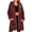 Burgundy, variant on Women's Plus Size Rain Jacket Lightweight Hooded Waterproof Raincoat Mid Calf Length Long Sleeve Lightweight Windbreaker Jacket Convertible Hood Storage Pouch Light Blue