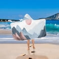 thumbnail image 2 of Yayeee Kids Hooded Towels Toddler Soft Absorbent Beach Bathing Wrap 50" x 23.5", Art Mountain and Sun Pattern, 2 of 5