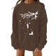 thumbnail image 1 of Sudadera holgada de manga larga con cuello redondo y estampado clásico de Halloween para mujer Pompotops FGAJ19265, 1 of 7