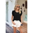 thumbnail image 5 of Short-Sleeved Chiffon Shirt Black XL, 5 of 7