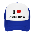 thumbnail image 2 of I Heart Pudding Love Food Funny Trucker Hat Mesh Cap Unisex Blue, 2 of 5