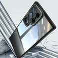 thumbnail image 4 of Dteck for Samsung Galaxy S23 Ultra Clear Case, Shockproof Slim Clear Hard PC Back with Soft TPU Bumper Scratch Resistant Protective Transparent Anti-Scratch Phone Case, Black, 4 of 6