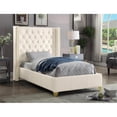 thumbnail image 3 of Meridian Furniture Soho Solid Wood and Vegan Leather Twin Bed in White, 3 of 8