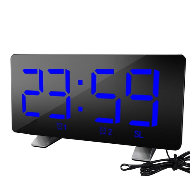 fastboy Réveil de Table Numérique Radio FM Mode Répétition Chambre Hôtel Affichage LED Réveil avec Port USB, Affichage Bleu