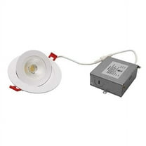 NICOR Lighting DGF43120SRDWH DGF 4-inch White Selectable Canless Floating Gimbal LED Recessed Downlight