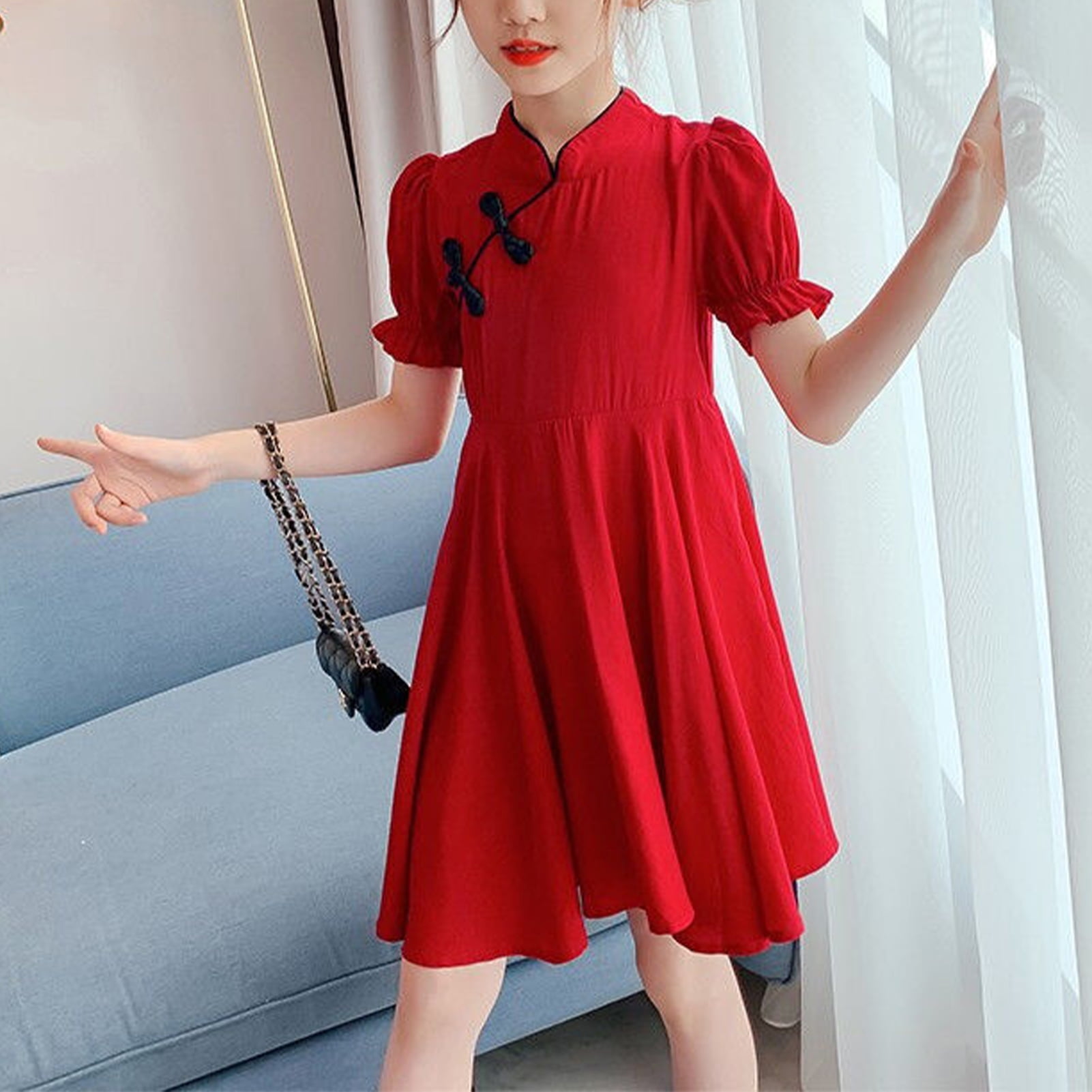 Robe rouge manche courte best sale