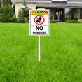 thumbnail image 6 of Eveokoki Caution No Dumping Sign 4.6 x 6 Inch Outdoor Aluminum Yard Signs with Metal Stakes for Private Property Grass Lawn No Trash Dumping, 6 of 7