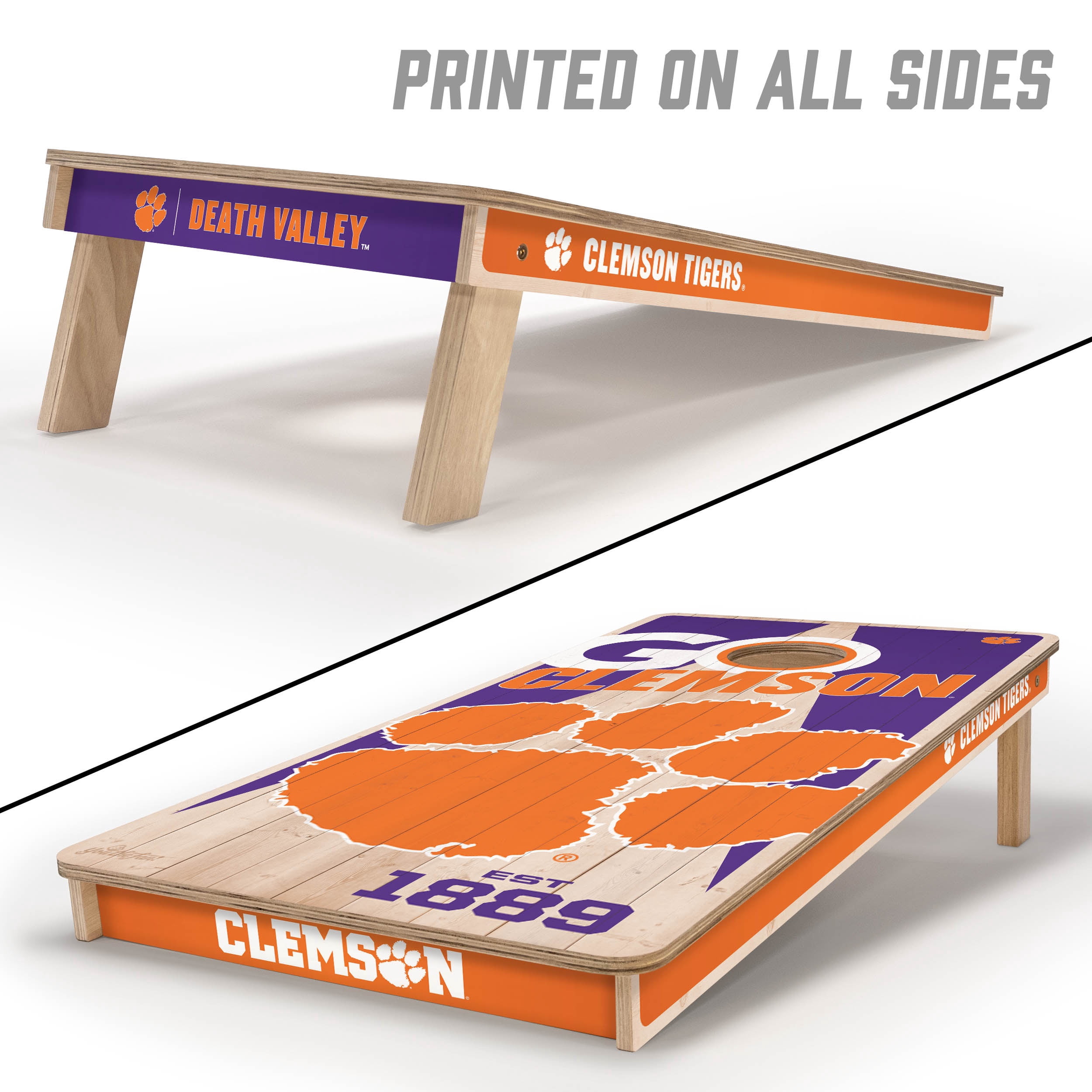 YouTheFan NCAA Clemson Tigers 2' x 4' Cornhole Game No Bags