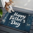 thumbnail image 3 of 2x3 Ft Entryway Area Rug, Happy Father's Day Kitchen Rug Runner Washable Floor Mat, Dark Blue Shabby Wooden Grain Non Slip Indoor Door Mat Throw Carpet for Bathroom Living Room Bedroom, 3 of 8