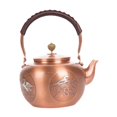 thumbnail image 4 of Tetera Infusora de té, de microelementos utilitarios, tetera de cobre sólido de 1,6 L, tetera para adorno de mesa familiar para el hogar patrón C, 4 of 8