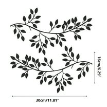 LAMIRO 2Pcs Metal Tree Leaf Wall Decor Vine Olive Branch Leaf Wall Art Wrought Iron Scroll Sculptures Above the Bed, Living Room, Outdoor Decoration
